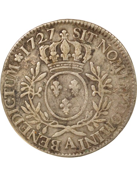 Louis XV Au Buste Habillé 1 ecu Argent 1727 A - Paris
