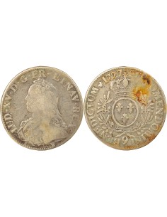 Louis XV au Buste habillé 1 ecu Argent 1727 9 Rennes