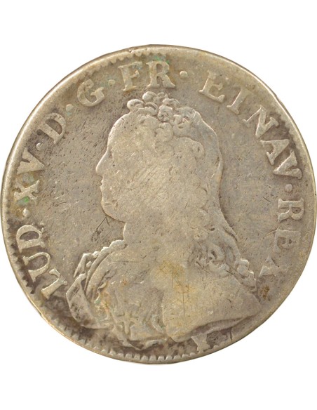 Louis XV au Buste habillé 1 ecu Argent 1727 9 Rennes