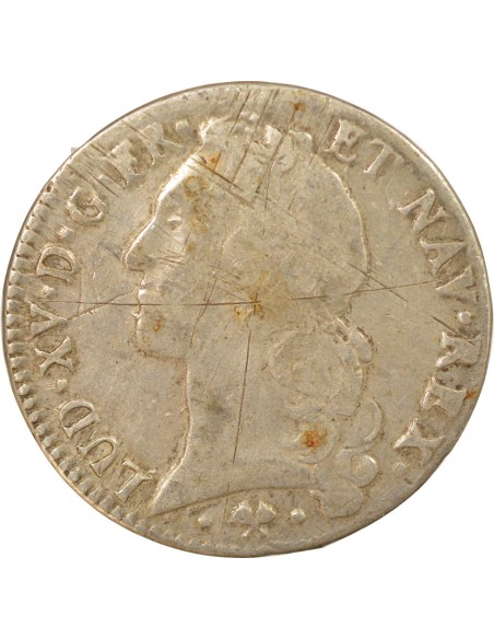 Louis XV Au Bandeau 1 ecu Argent 1766 L Bayonne