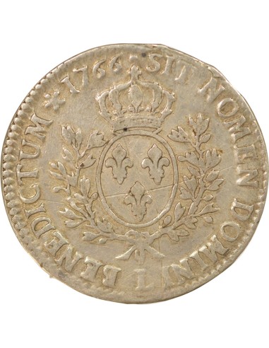Louis XV Au Bandeau 1 ecu Argent 1766 L Bayonne