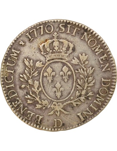 Louis XV Au Bandeau 1 ecu Argent 1770 D Lyon