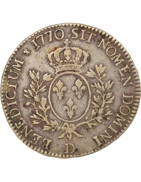 Louis XV Au Bandeau 1 ecu Argent 1770 D Lyon