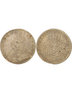 Louis XV Au Buste Habillé 1 ecu Argent 1726 Q Perpignan