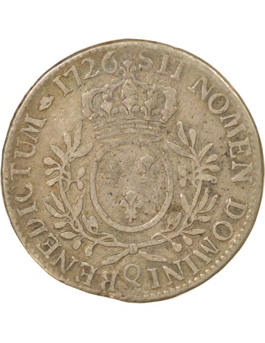 Louis XV Au Buste Habillé 1 ecu Argent 1726 Q Perpignan