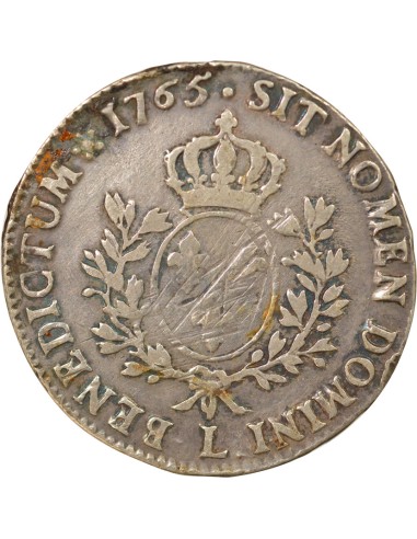 Louis XV Au Bandeau 1 ecu Argent 1765 L Bayonne