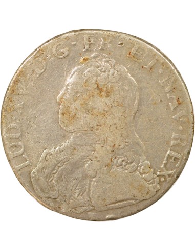 Louis XV au Buste habillé 1 ecu Argent 1735 & Aix-en-Provence