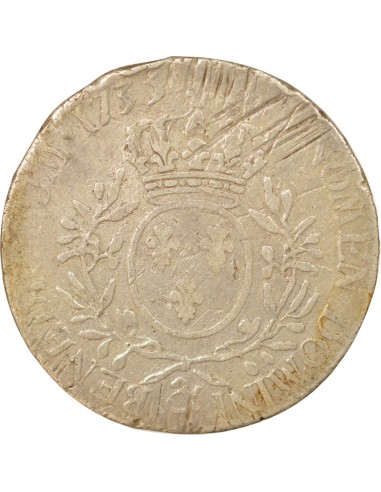 Louis XV au Buste habillé 1 ecu Argent 1735 & Aix-en-Provence