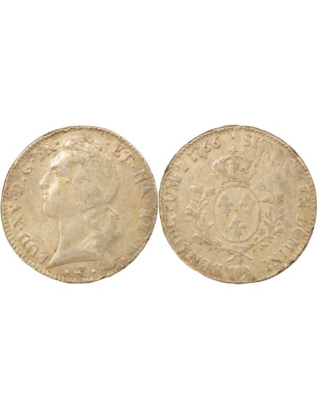 Louis XV Au Bandeau 1 ecu Argent 1766 Pau