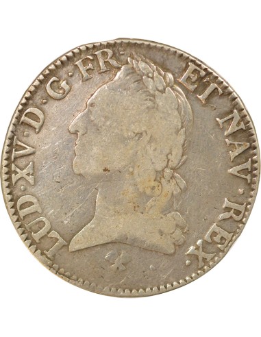 Louis XV A la Vieille Tête 1 ecu Argent 1771-1774 L Bayonne