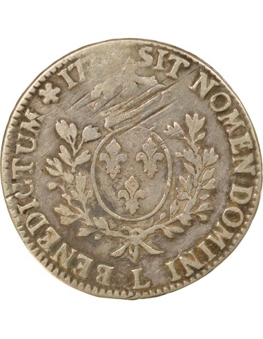 Louis XV A la Vieille Tête 1 ecu Argent 1771-1774 L Bayonne