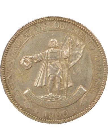 Brésil Pedro II 400e Anniversaire 200 reis Argent 1900 R Rio de Janeiro
