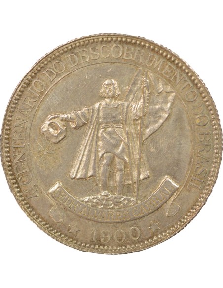 Brésil Pedro II 400e Anniversaire 200 reis Argent 1900 R Rio de Janeiro