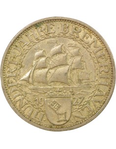 Allemagne Bremerhaven 3 mark Billon 1927 A Berlin 2