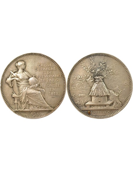 Caisse d'Epargne et de Prévoyance de Paris jeton Argent 1894