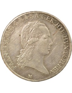 Pays-Bas Autrichiens François II du Saint-Empire Aux Couronnes 1 thaler Argent 1793 M Milan 2