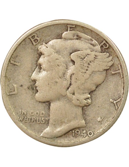USA Mercury 10 cents Argent 1940 Philadelphie