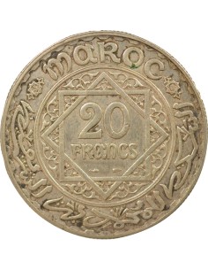 Maroc Mohammed V du Maroc Protectorat 20 francs Argent 1347 AH A Paris 2