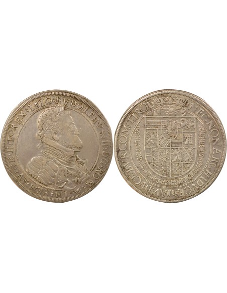 Autriche Rodolphe II 1 thaler Argent 1610 Hall
