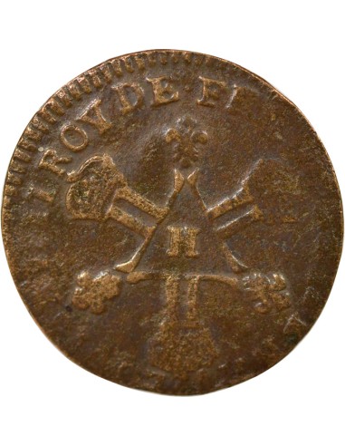 Louis XIV Dardenne 6 deniers Cuivre 1711 H La Rochelle
