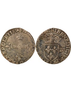 Henri III 1/8 ecu Argent 1589 L Bayonne