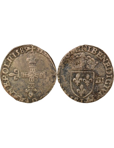 Henri III 1/8 ecu Argent 1589 L Bayonne