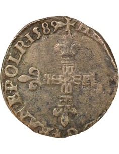 Henri III 1/8 ecu Argent 1589 L Bayonne 2