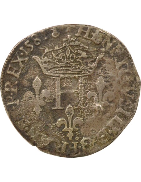 Henri III Parisis 1 double sol parisis Argent 1581 O Riom