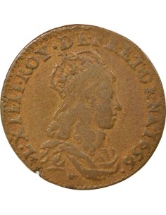 Louis XIV Au Buste juvénile liard Cuivre 1656 Meung sur Loire 2