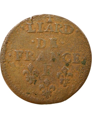 Louis XIV Au Buste juvénile liard Cuivre 1656 Meung sur Loire