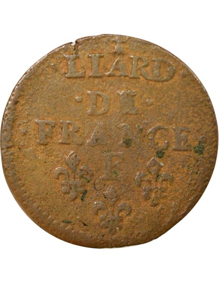 Louis XIV Au Buste juvénile liard Cuivre 1656 Meung sur Loire