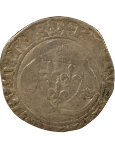 Charles VII A la Couronne 1 blanc à la couronne Billon 1436-1447 F Angers 2