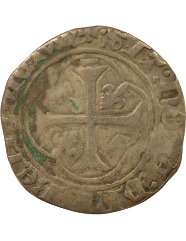 Charles VII A la Couronne 1 blanc à la couronne Billon 1436-1447 F Angers