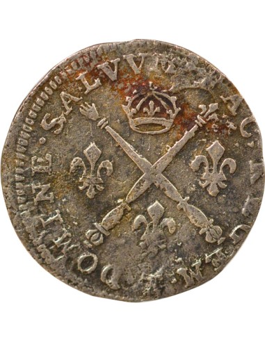 Louis XIV Aux Insignes 5 sols Argent 1702 T Nantes