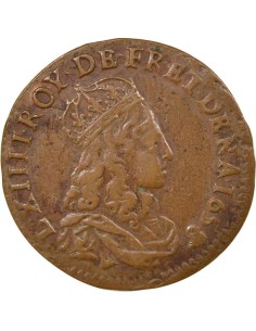 Louis XIV Au Buste juvénile liard Cuivre 1658 Châtellerault 2