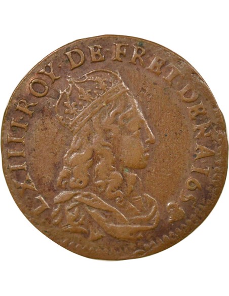 Louis XIV Au Buste juvénile liard Cuivre 1658 Châtellerault