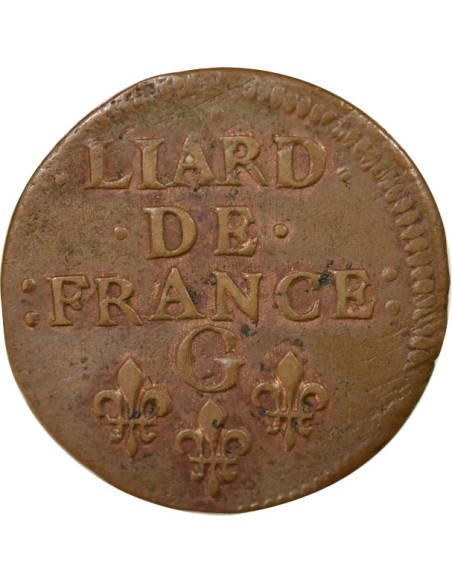 Louis XIV Au Buste juvénile liard Cuivre 1658 Châtellerault