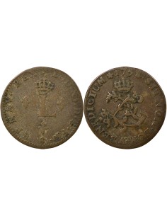 Louis XV Aux Deux L Couronnés 2 sols Billon 1758 A - Paris