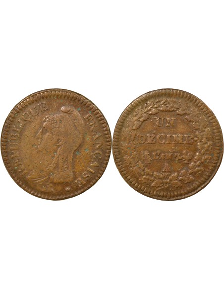 Grand Module 1 décime Cuivre An 7 (1798-1799) A - Paris