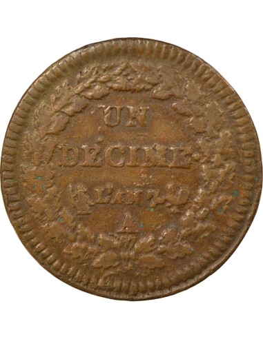 Grand Module 1 décime Cuivre An 7 (1798-1799) A - Paris