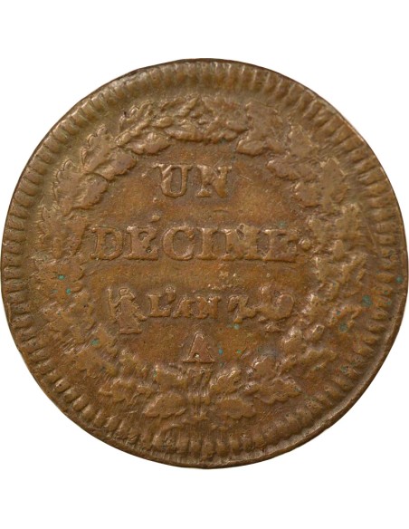 Grand Module 1 décime Cuivre An 7 (1798-1799) A - Paris