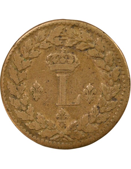 Louis XVIII Siège de Strasbourg 1 décime Bronze 1815 BB Strasbourg