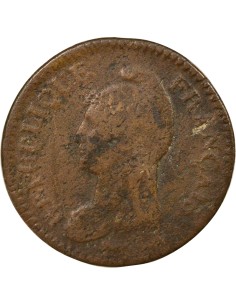 Grand Module 1 décime Cuivre An 8 (1799-1800) AA Metz 2