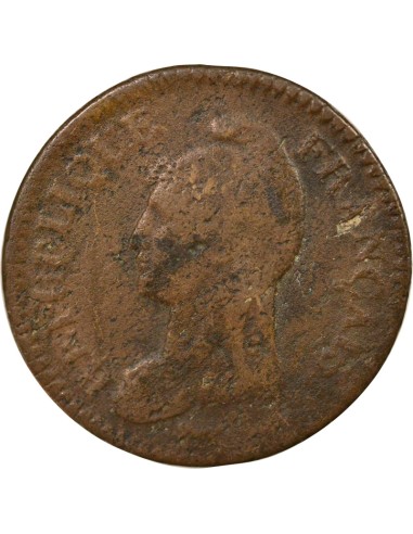 Grand Module 1 décime Cuivre An 8 (1799-1800) AA Metz