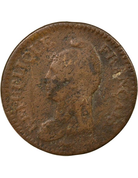 Grand Module 1 décime Cuivre An 8 (1799-1800) AA Metz