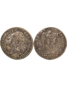 Louis XVI Au Génie 15 sols Argent 1791 I Limoges