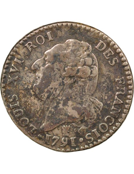 Louis XVI Au Génie 15 sols Argent 1791 I Limoges