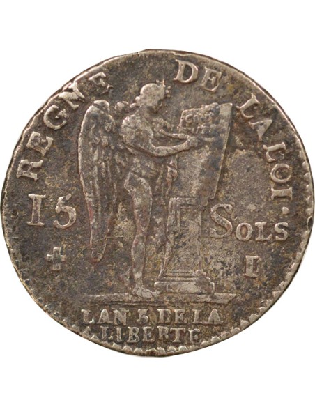 Louis XVI Au Génie 15 sols Argent 1791 I Limoges