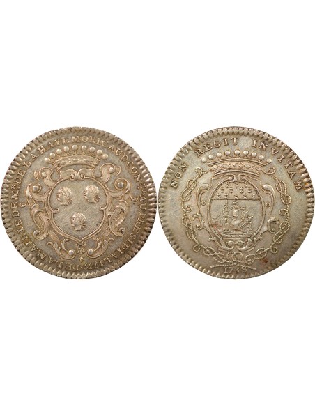 François Moricaud Maire de Nantes 1 jeton Argent 1739