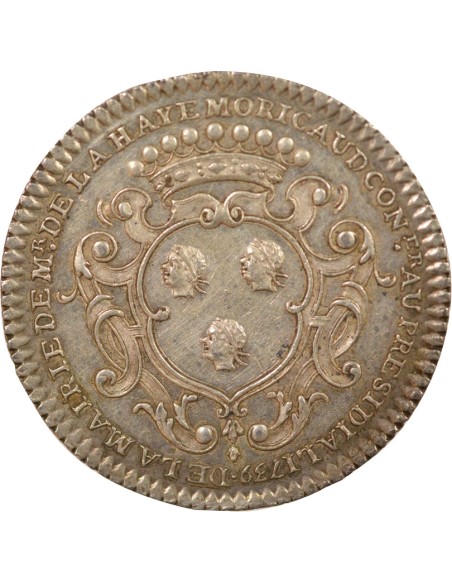 François Moricaud Maire de Nantes 1 jeton Argent 1739